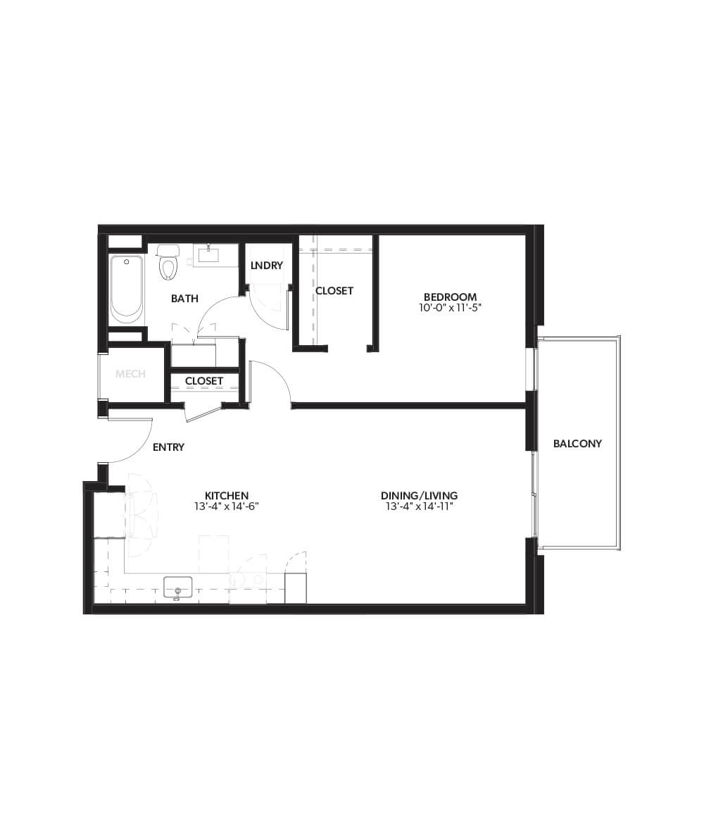 1 Bed 1 Bath