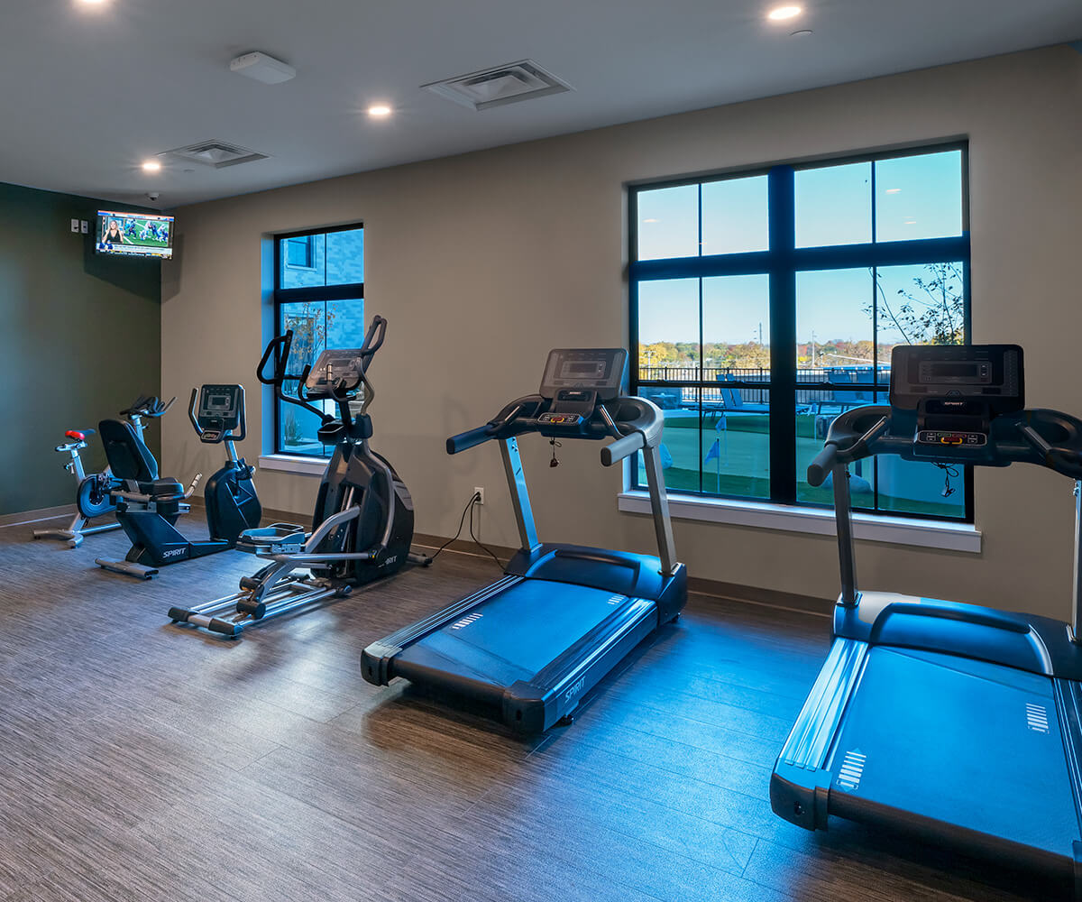 Exercise room at The Pearl