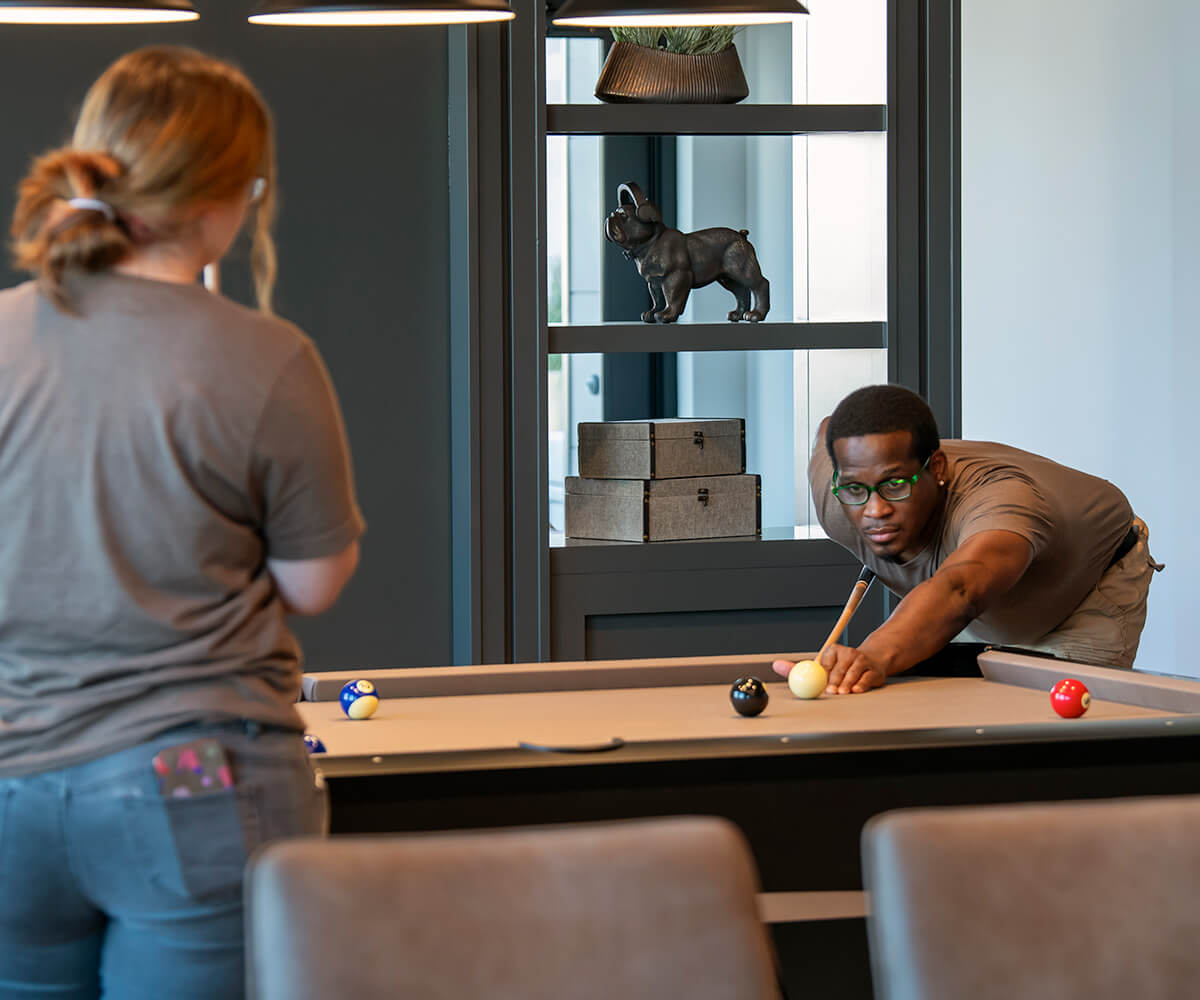 Playing pool at The Pearl